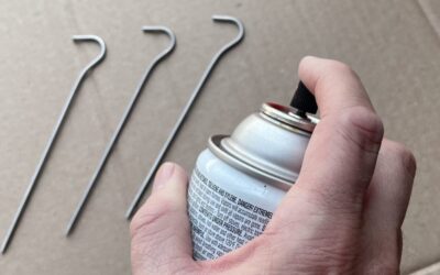 Spray Painting Tent Stakes