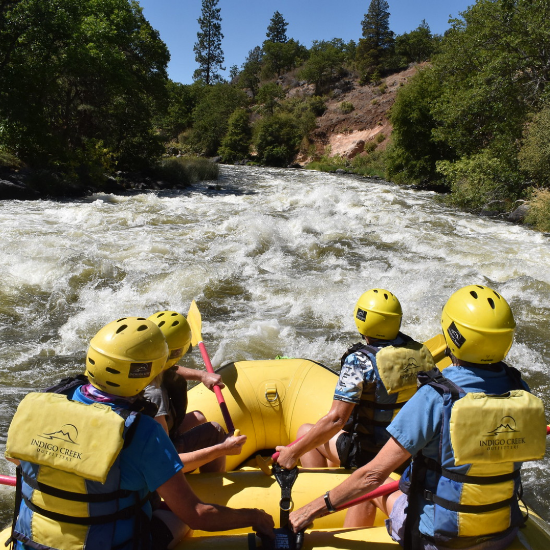 Going down some whitewater on the Upper Klamath.