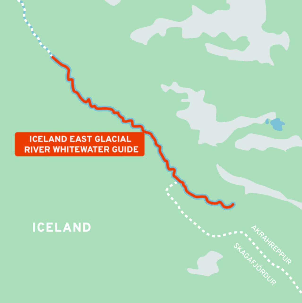Iceland East Glacial River Whitewater Guide Map