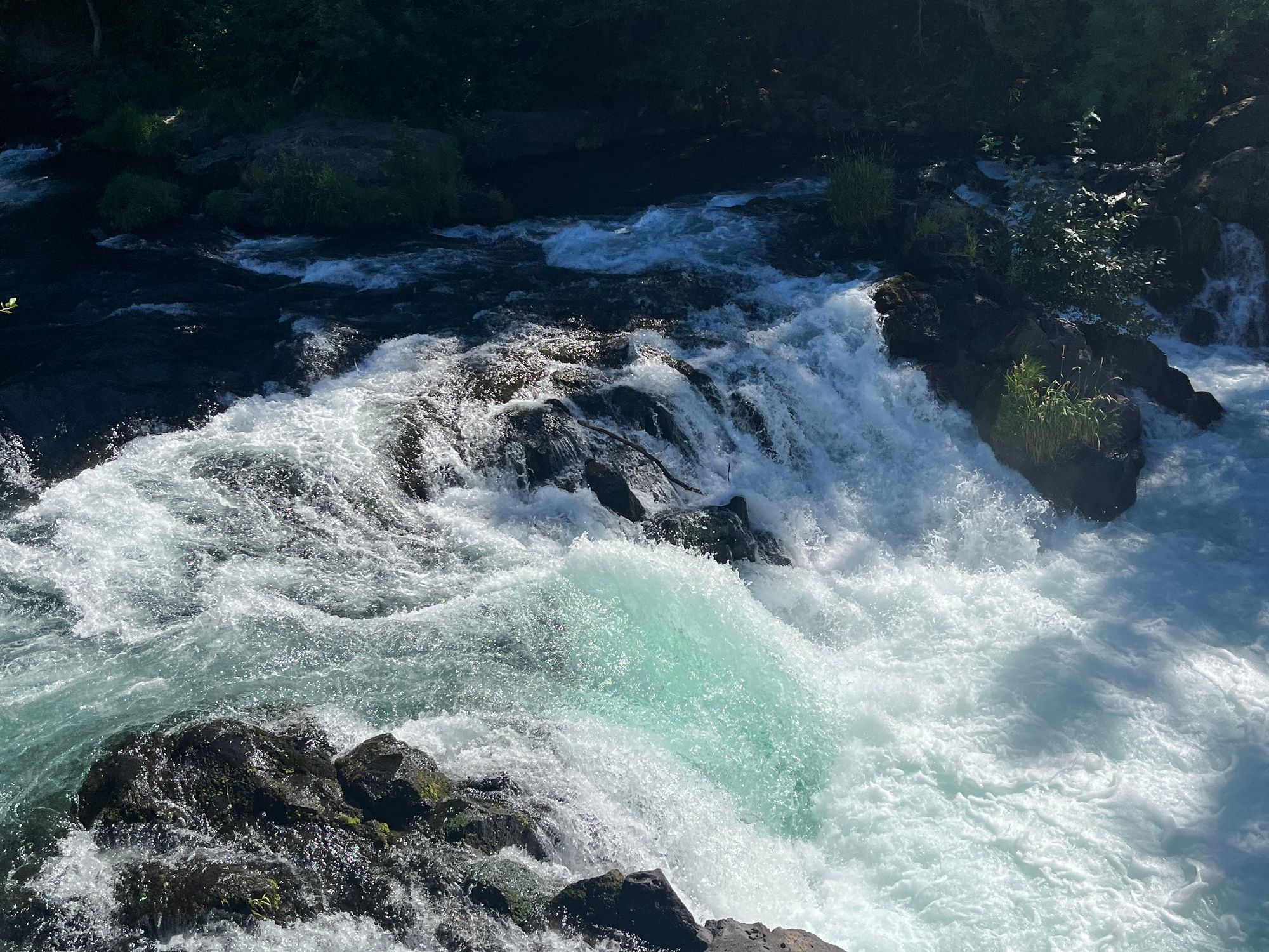 Whitewater rapids along the White Salmon river