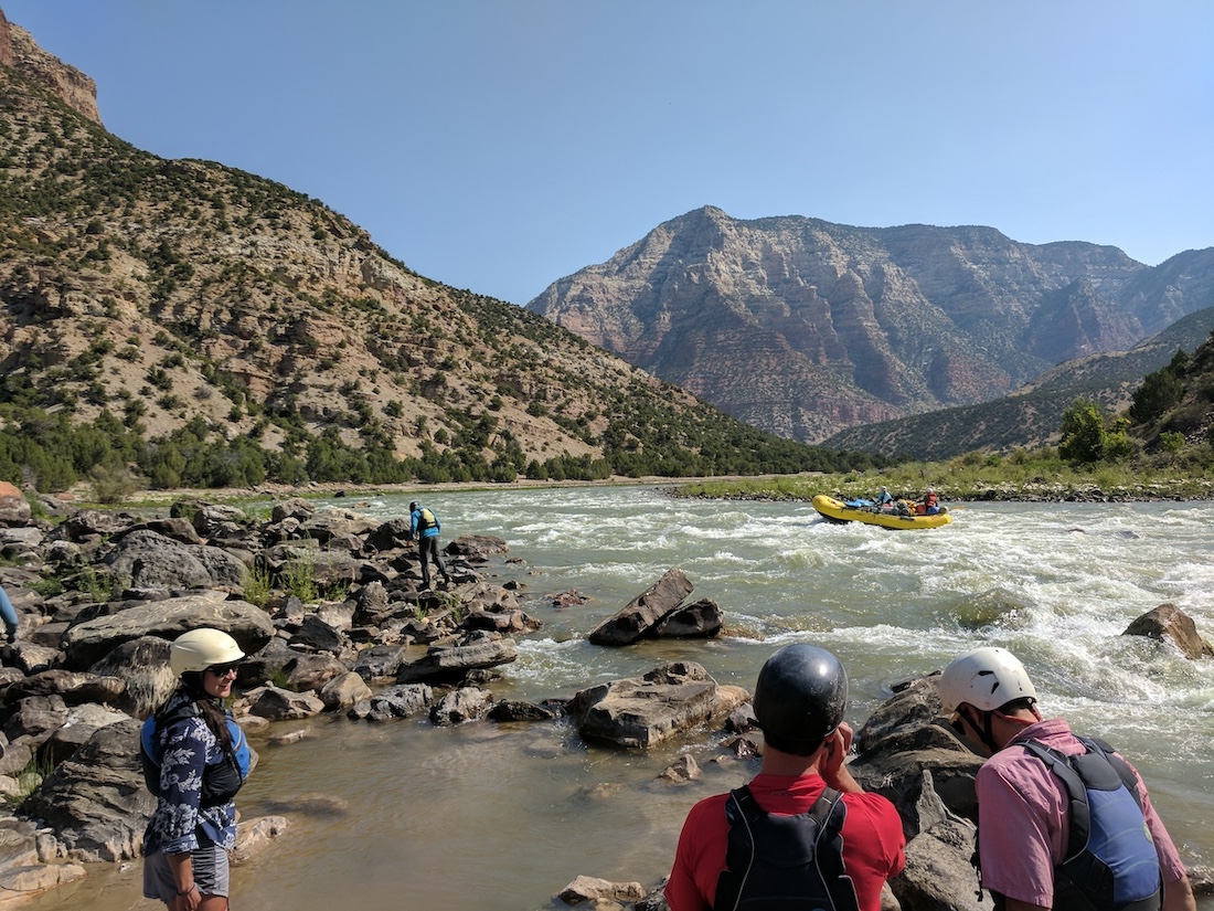 Gates of Lodore 3 whitewater rafters on the gates of lodore river