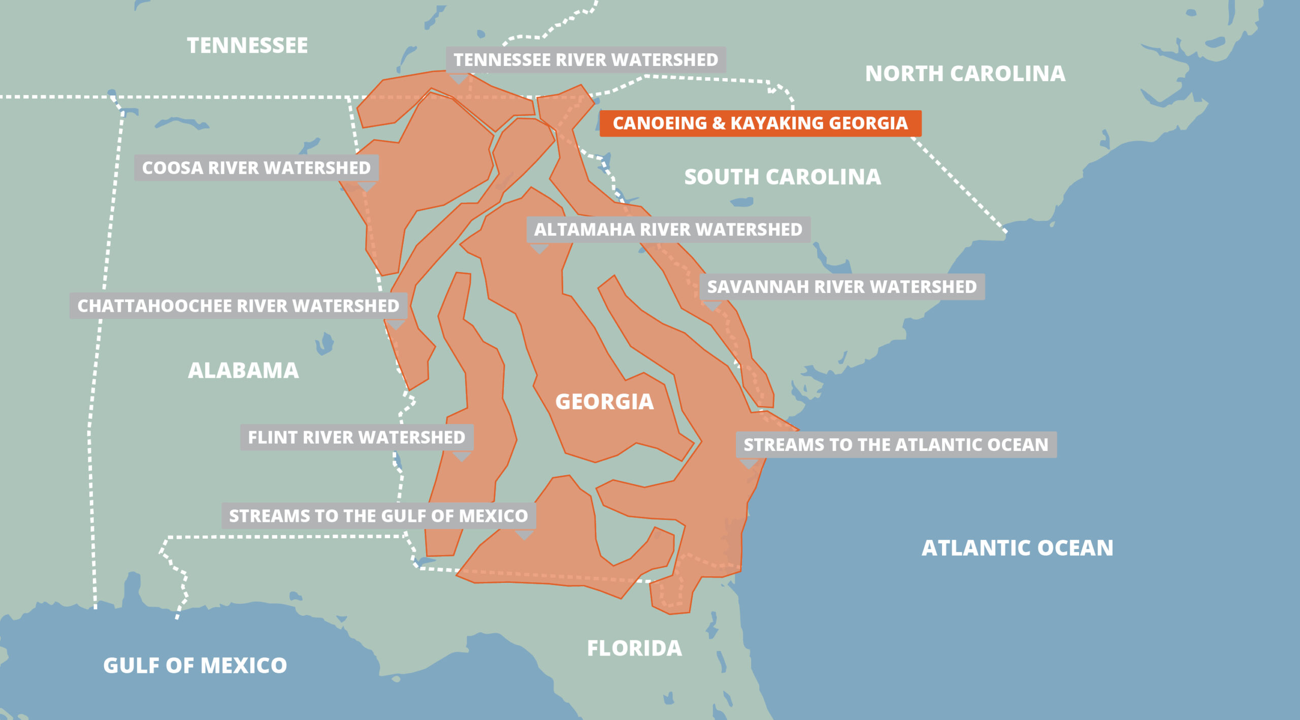 Canoeing and Kayaking Georgia FarOut map
