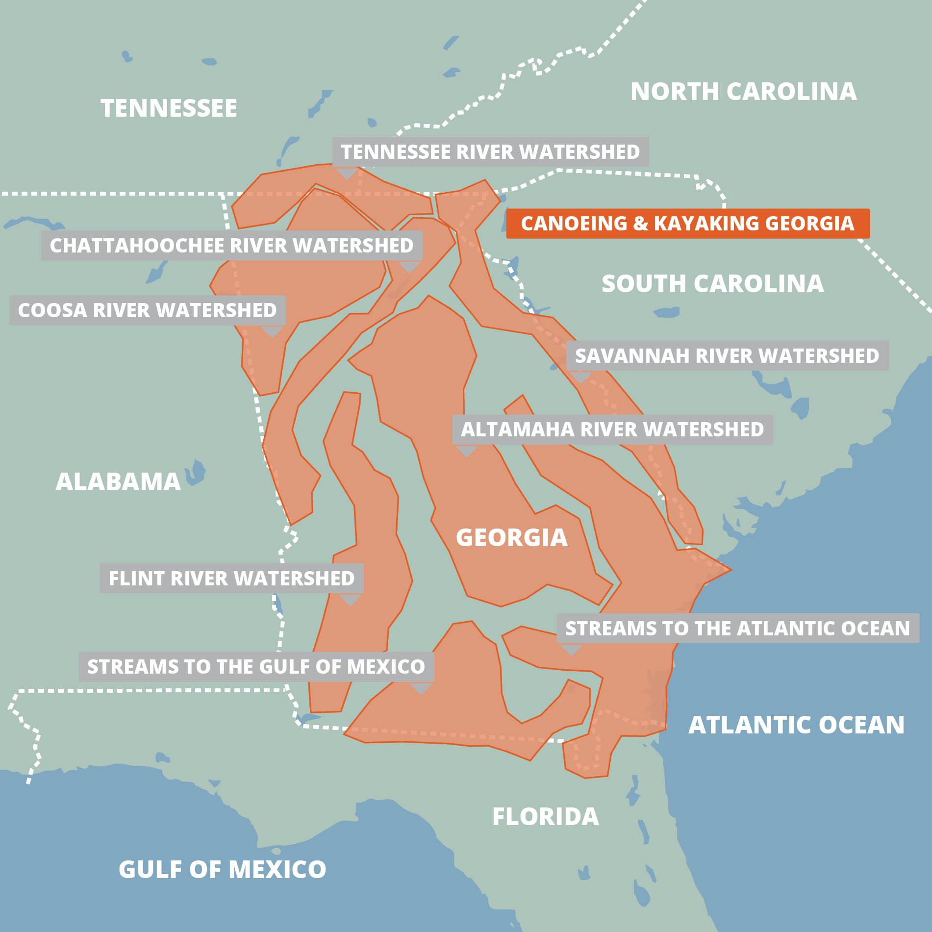 Canoeing and Kayaking Georgia FarOut map - square