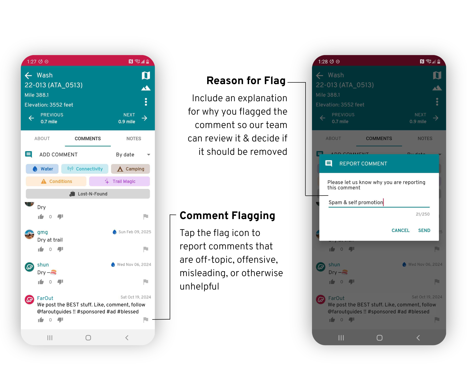 farout-android-comment-flagging FarOut android app screenshot of comment flagging