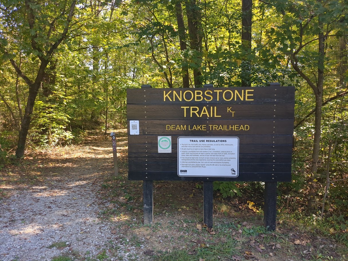 a Knobstone Trail sign