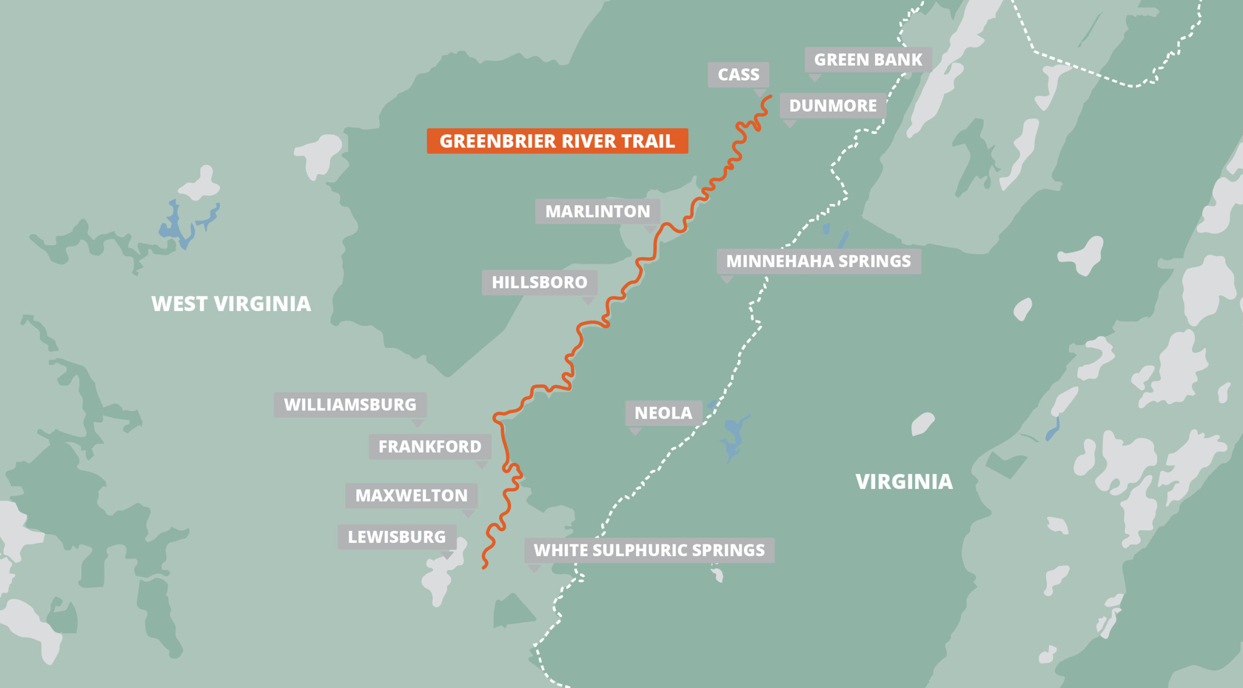 Greenbrier River Trail FarOut map