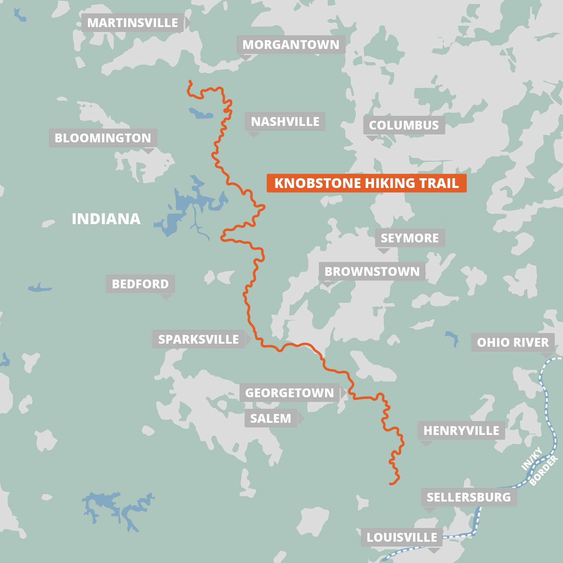 Knobstone Hiking Trail FarOut map - square