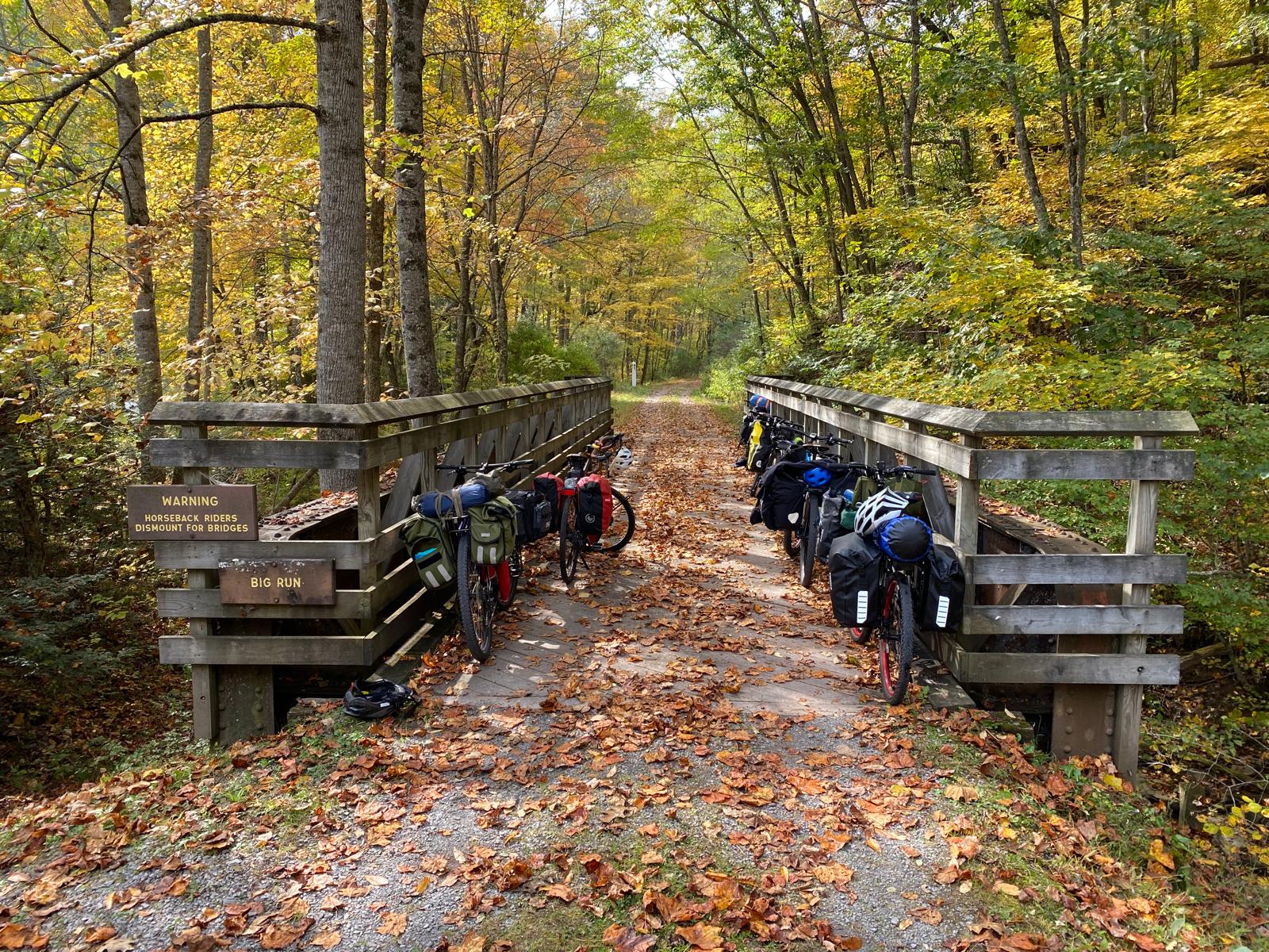 bikes along the path of the Greenbrier River Trail