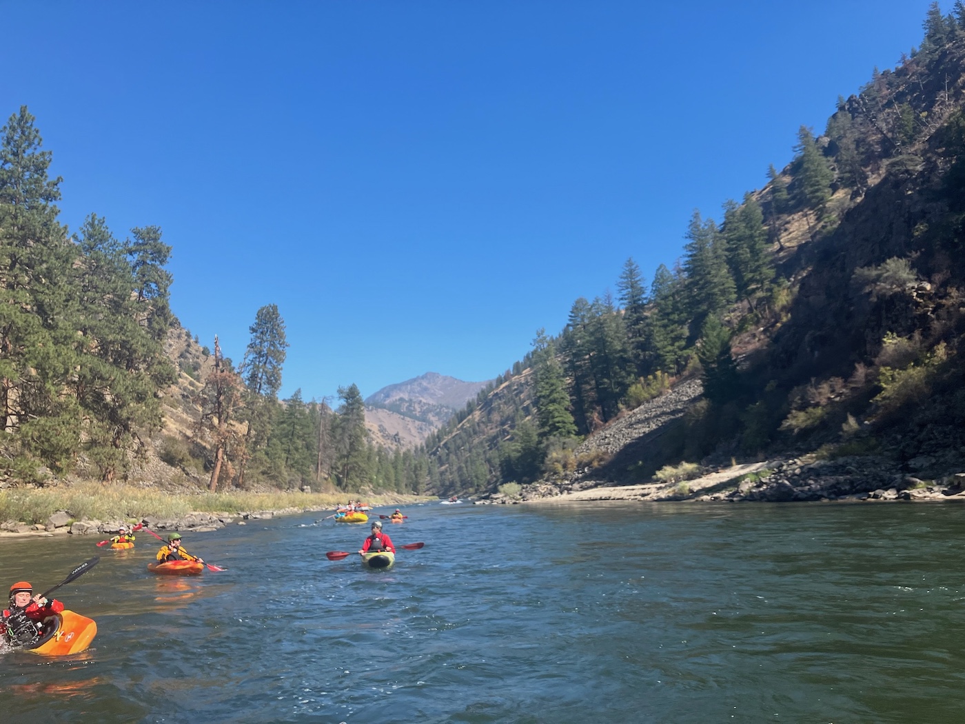 kayakers on the main salmon river