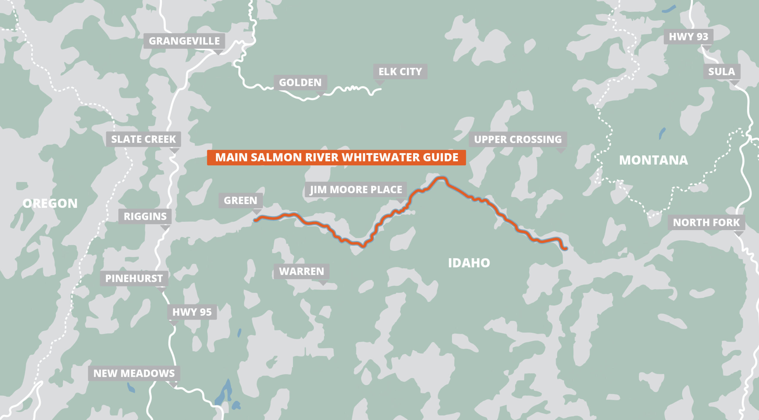 main salmon river whitewater guide map