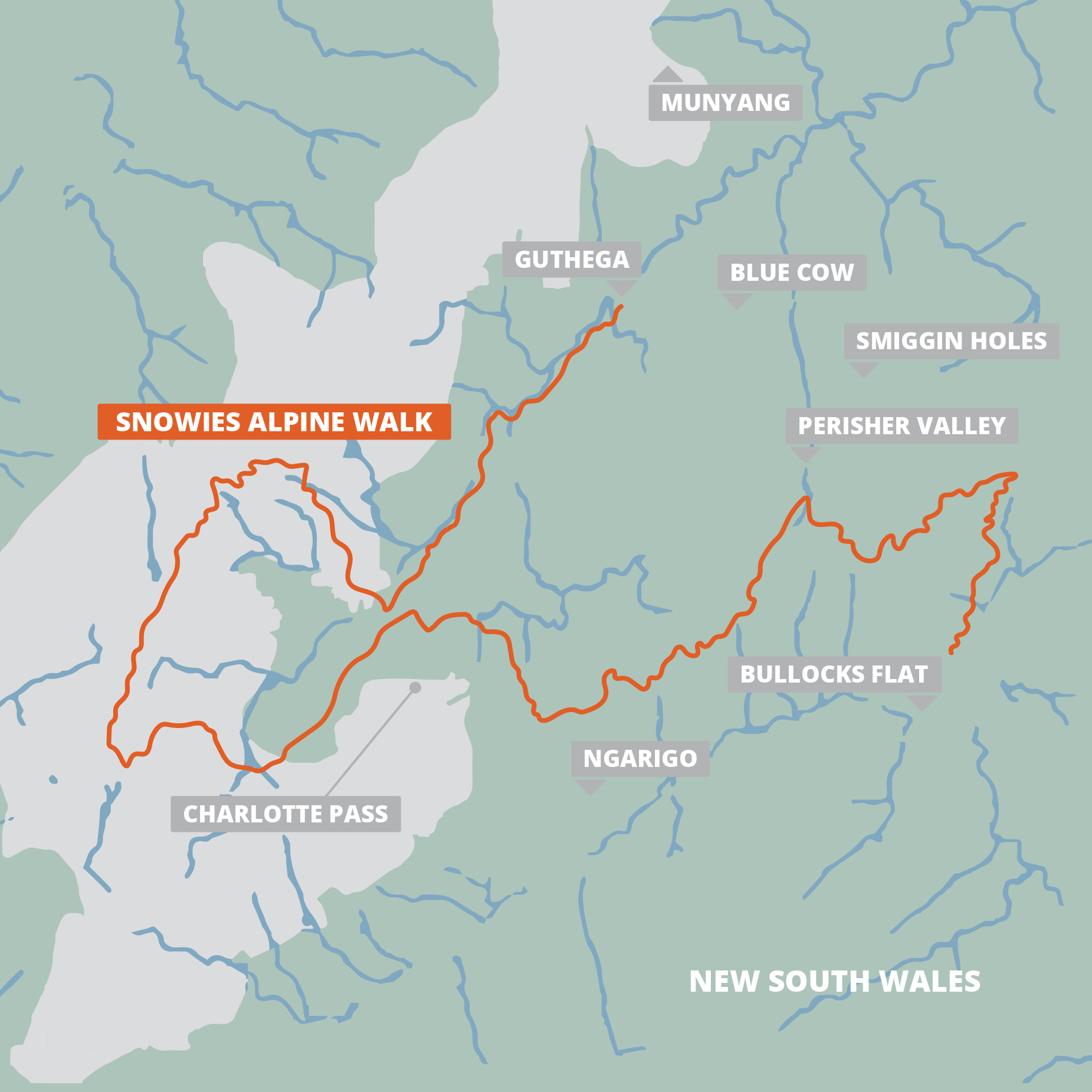 Snowies Alpine Walk FarOut map - square