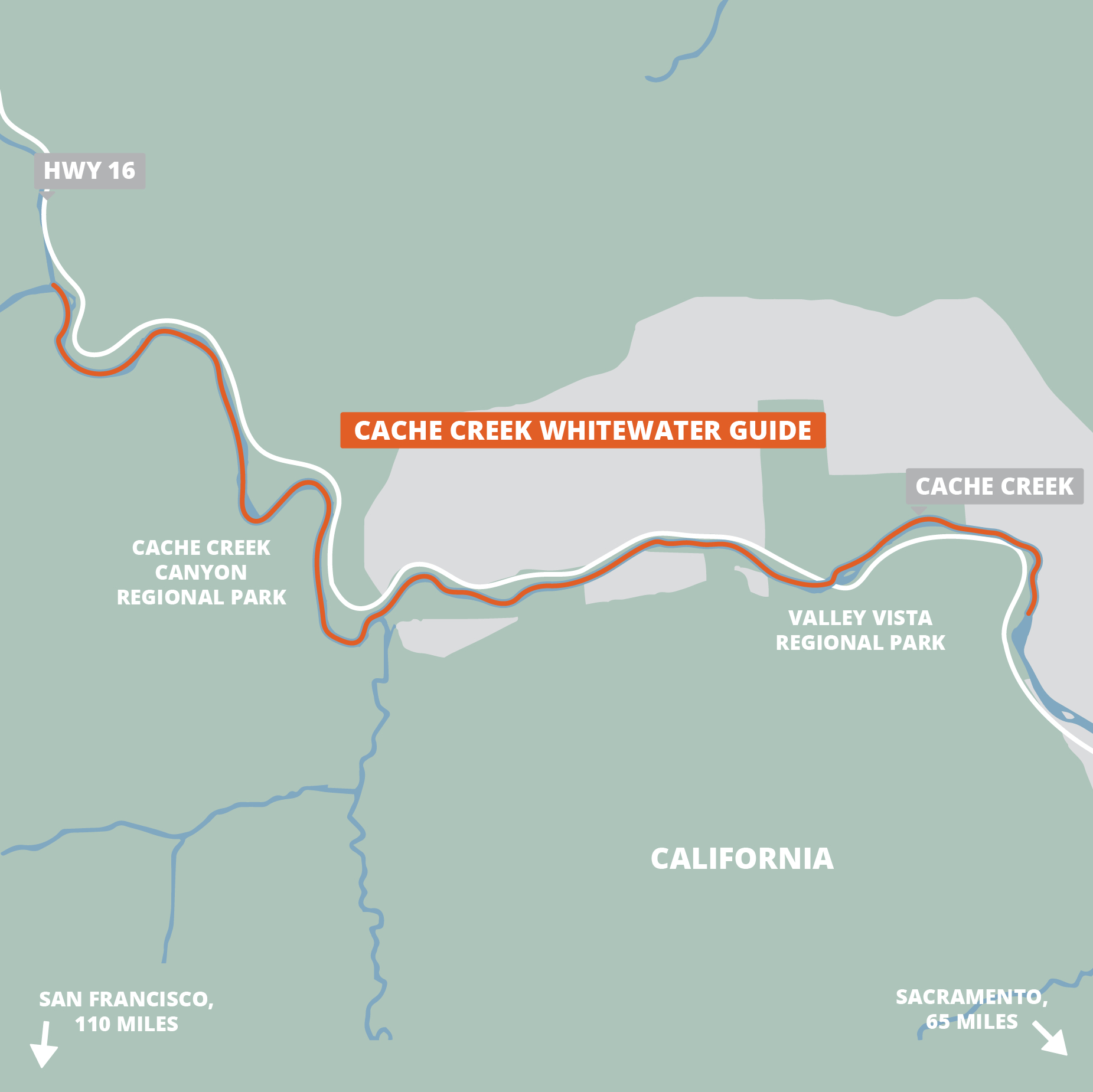 Cache Creek Whitewater Guide FarOut square map