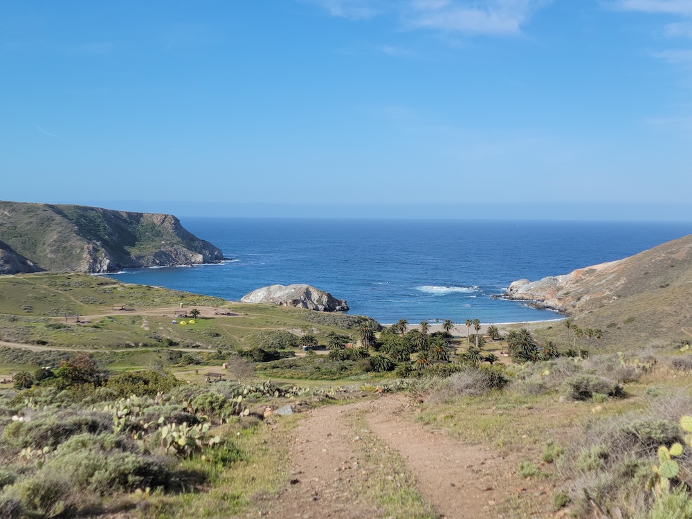 the hills along the coast of Catalina Island