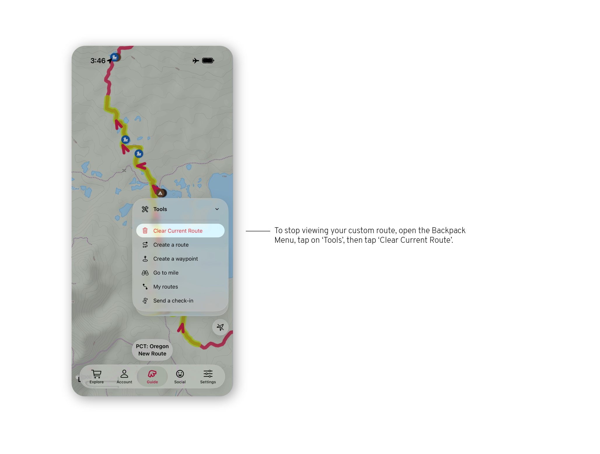 iOS26 how to - custom route clear current route