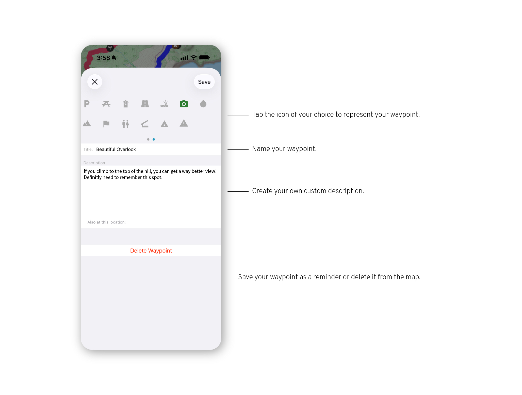 FarOut iOS 26 how to - custom waypoints details