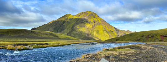 Laugavegur Trail creek by a mountain