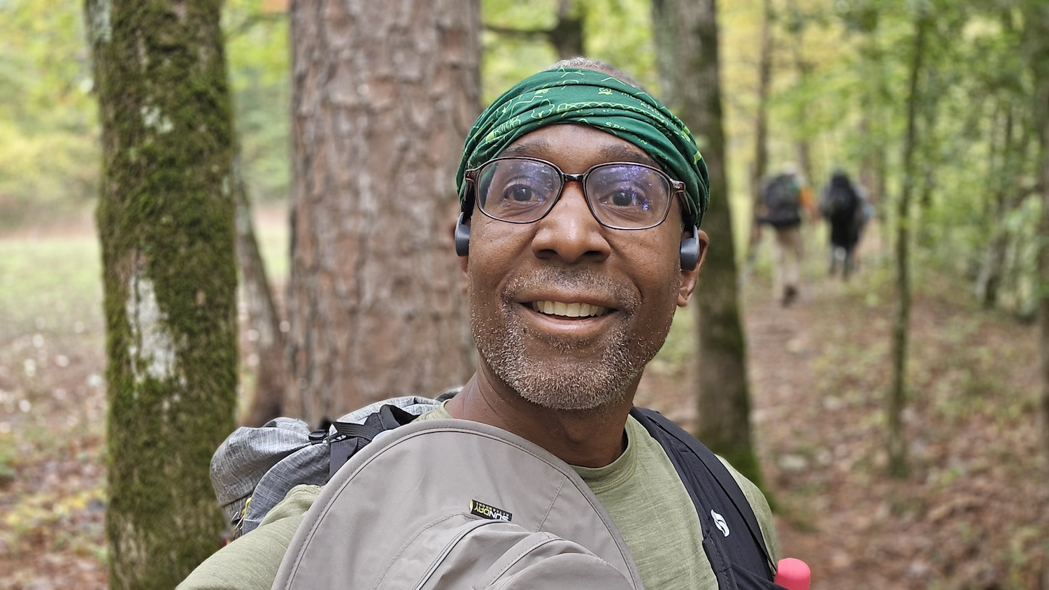 a hiker smiling on the Eagle Rock Loop