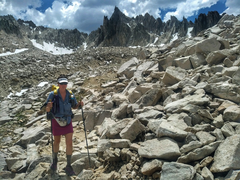 Hiking in the Sawtooths Idaho a hiker in the sawtooth mountains