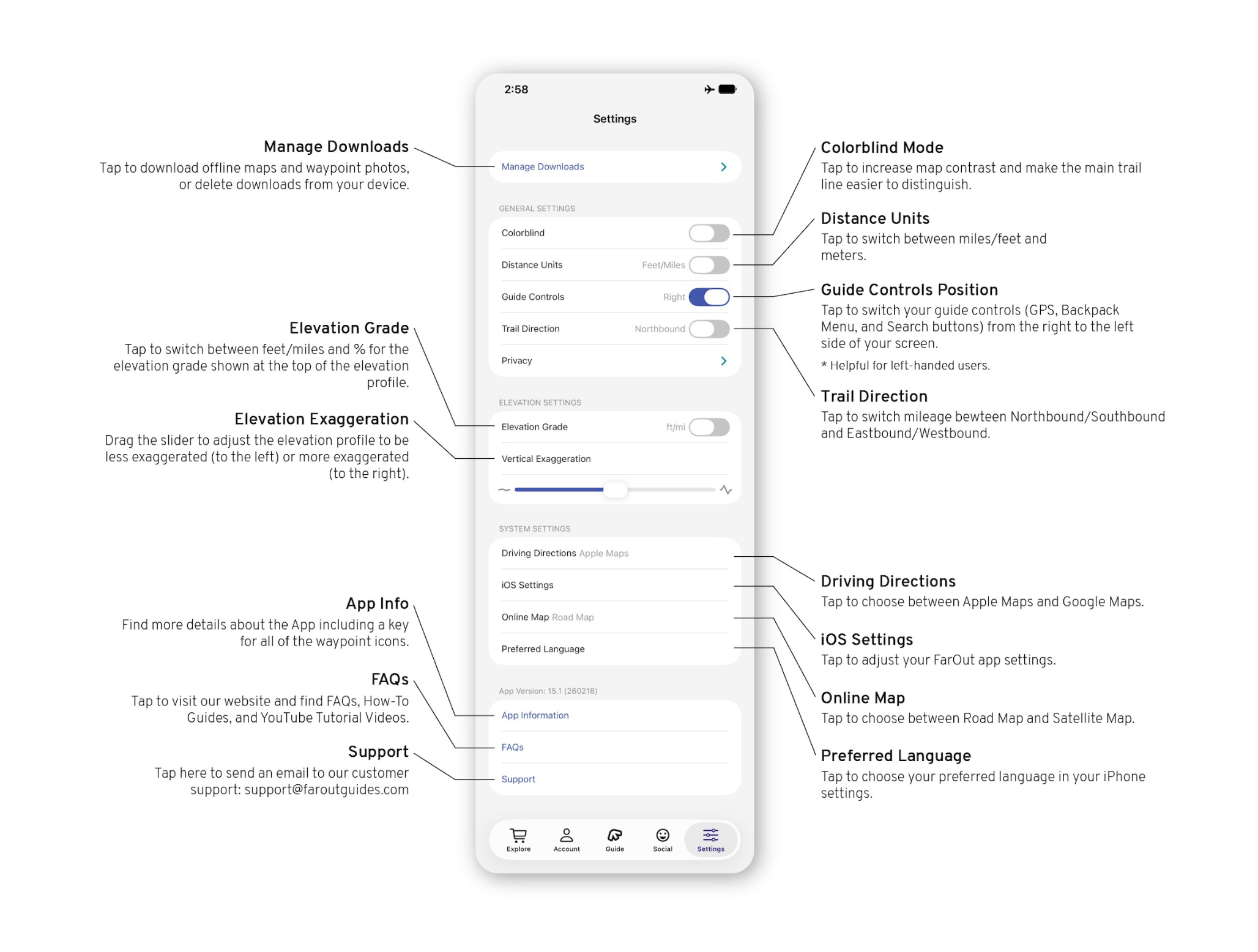 iOS26 FarOut app how to app basics - settings