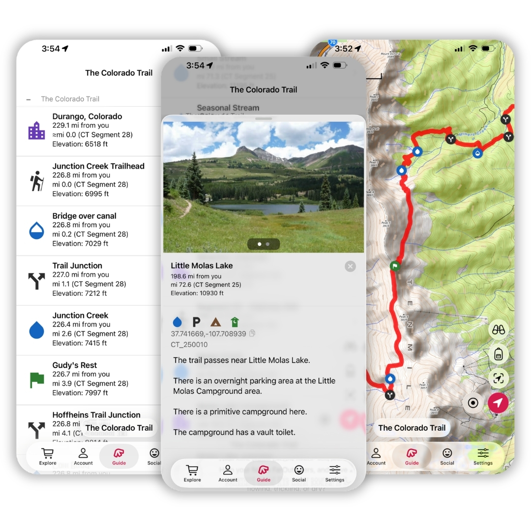 FarOut app screenshots on iPhone - waypoints