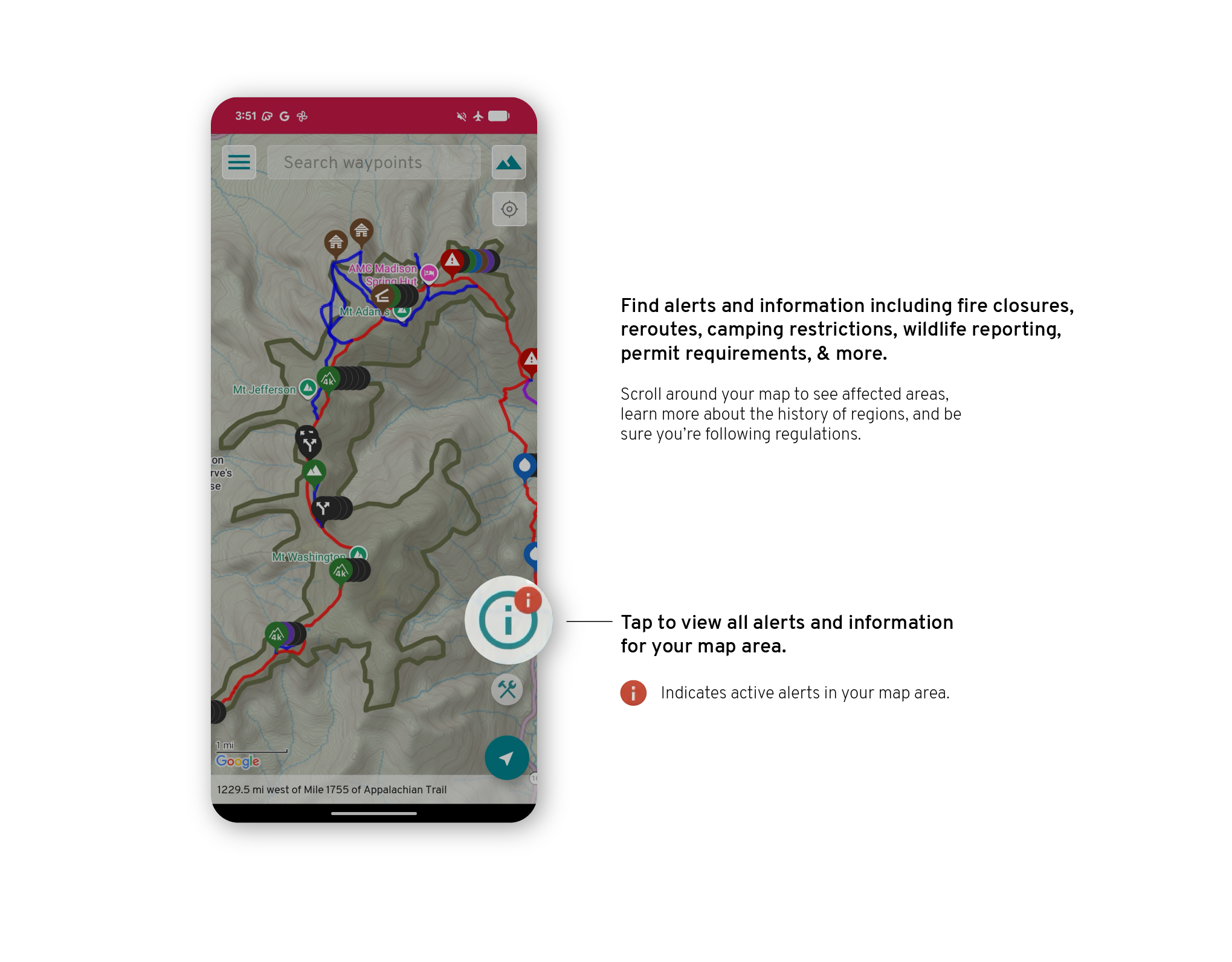FarOut app Android screenshot of how to for area info