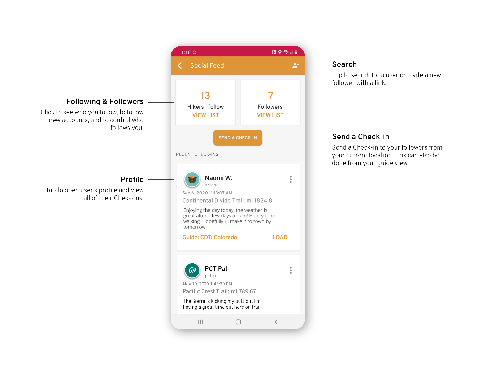 FarOut app Android screenshot of how to for social check-ins