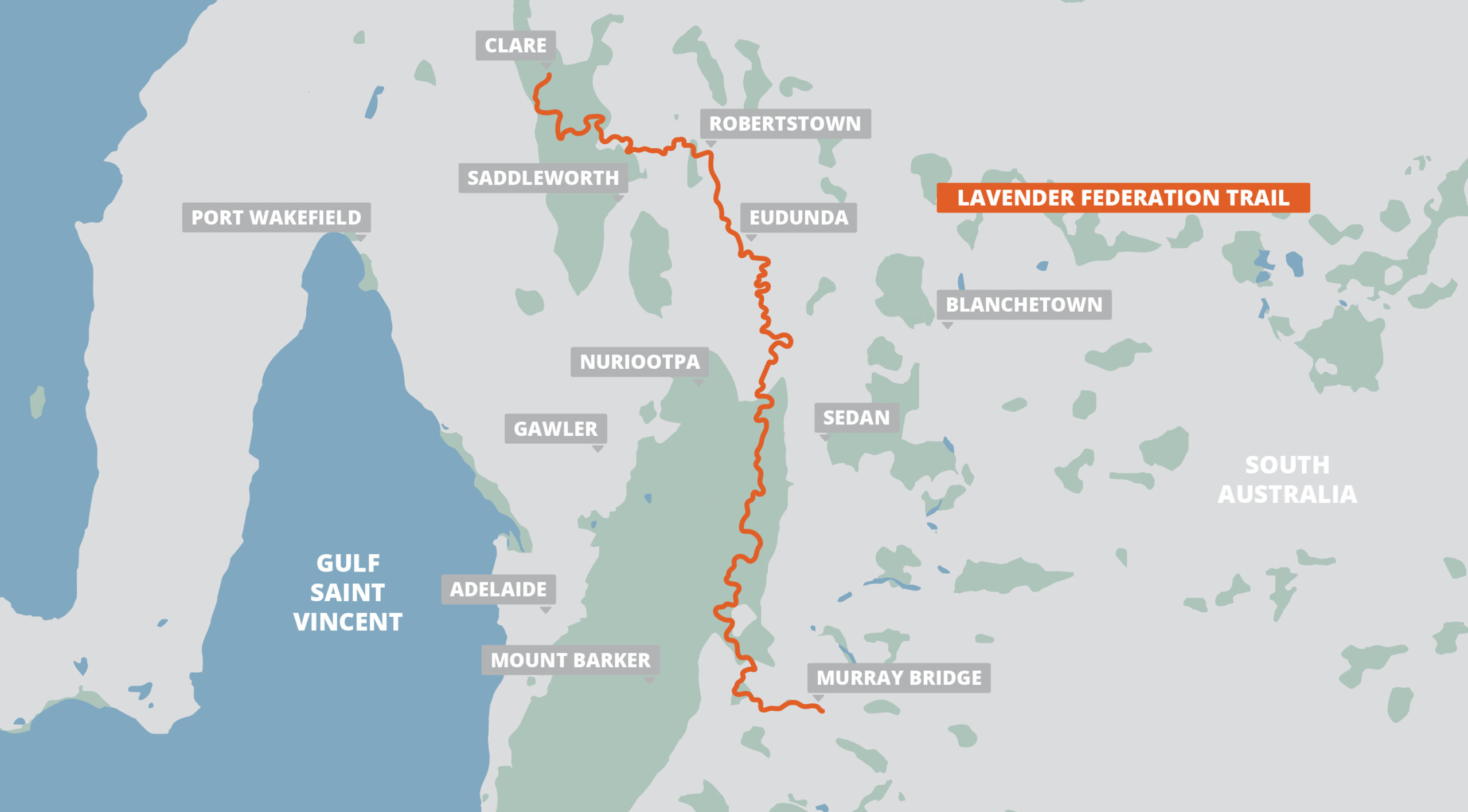 Lavender Federation Trail map from FarOut