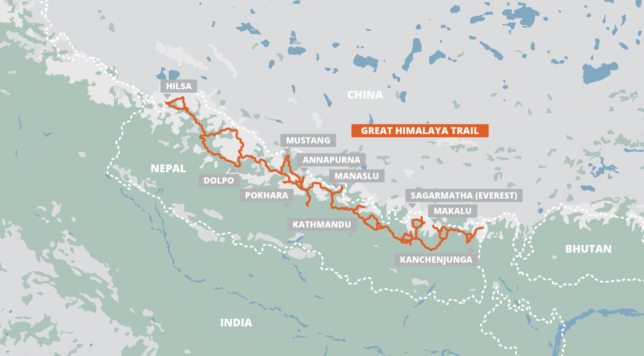 Great Himalaya Trail map Great Himalaya Trail map by FarOut