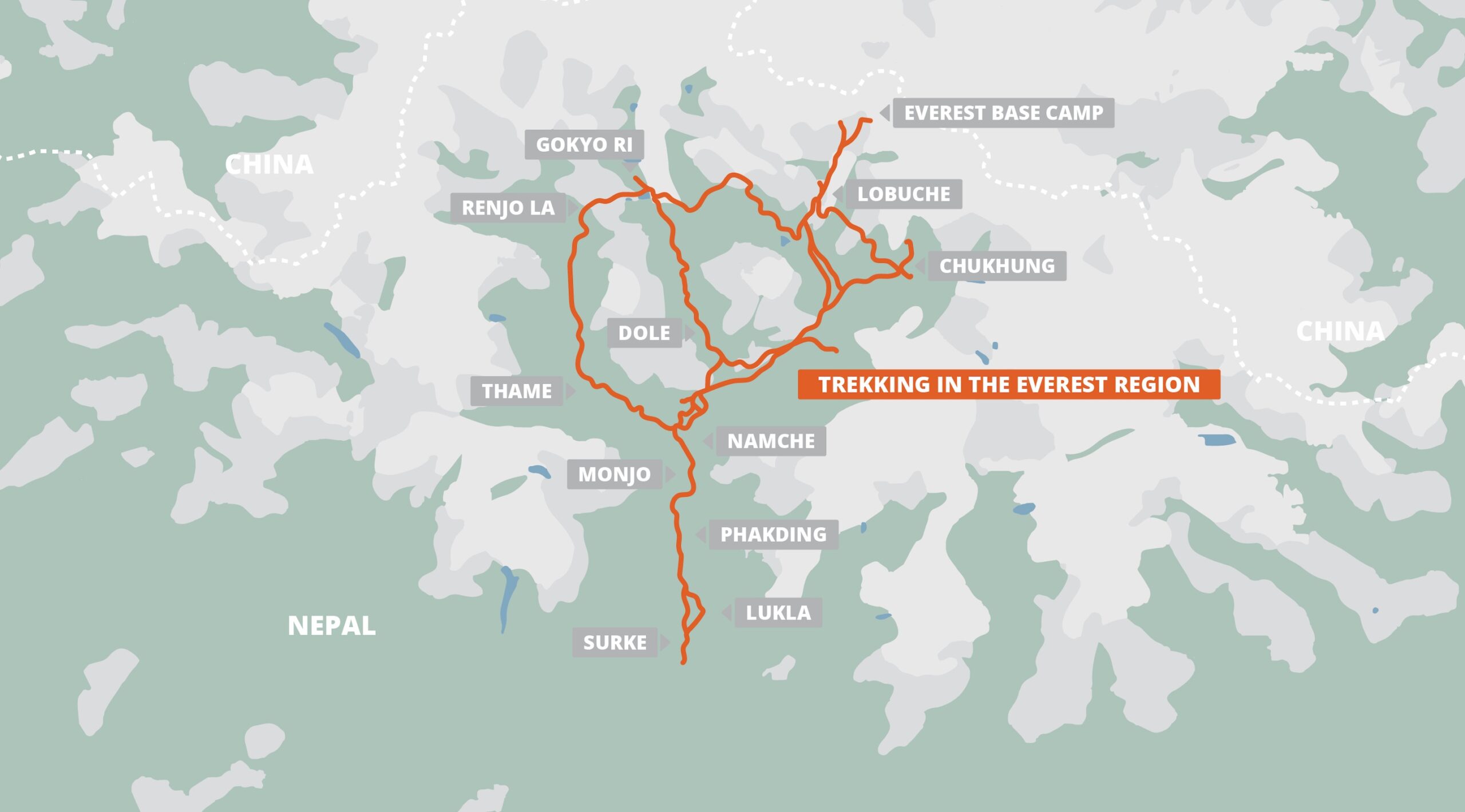 Trekking in the Everest Region map by FarOut