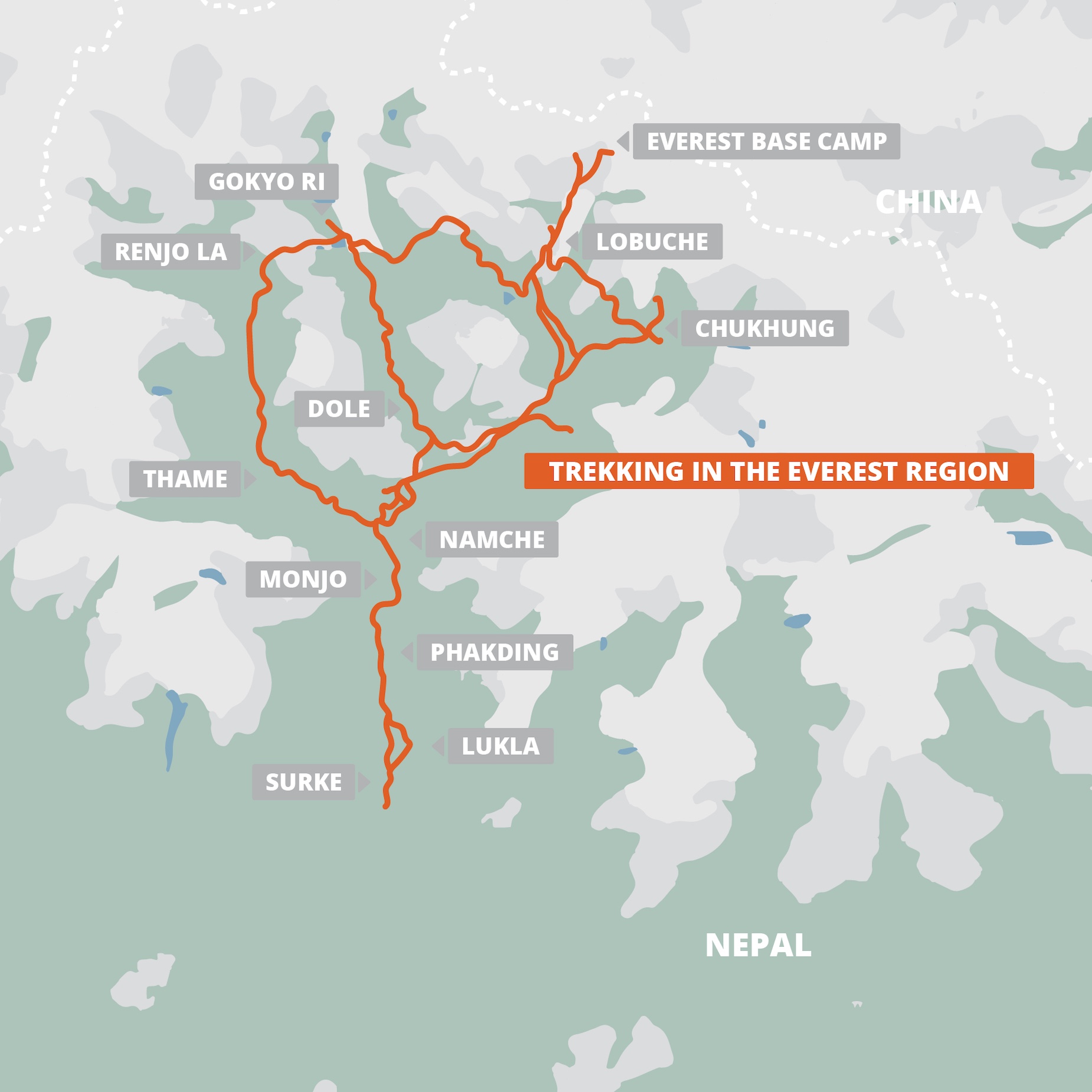 Trekking in the Everest Region square map by FarOut