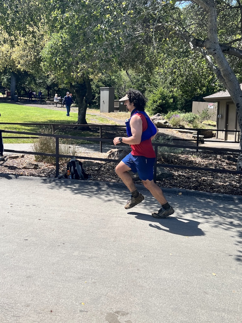 a person running in a park